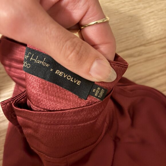 House of Harlow 1960 x Revolve Cisco Silk Pant Currant Red XS - Picture 5 of 5
